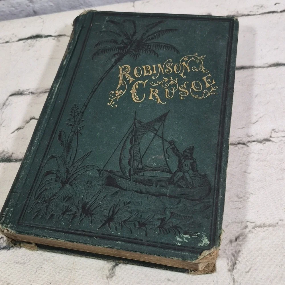 ANTIQUE‎ 1872 ADVENTURE NOVEL: ROBINSON CRUSOE BY DANIEL DEFOE